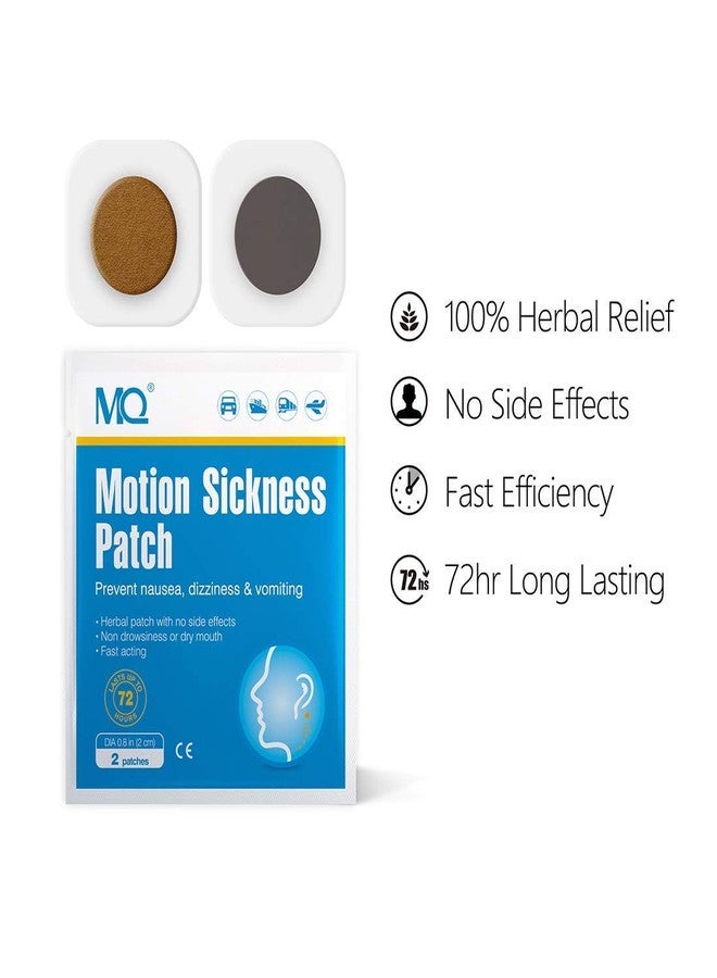 MQ 14 ct Motion Sickness Patches Non Drowsy Sea Sickness Patch for Cruise Travel Essentials, Waterproof Car Sick Patches Behind Ear Fast Acting & Long Last 72H, 1 Pair of Wristbands as a Bonus - Image 3